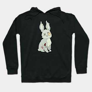 Zombie Rabbit Cartoon // Funny Halloween Zombie Hoodie